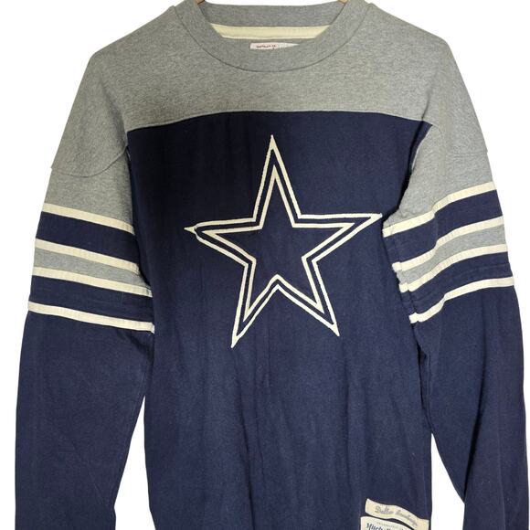 Vintage Mitchell & Ness Throwback Cowboys Men's M Soft Long Sleeve Sweatshirt - Picture 2 of 10